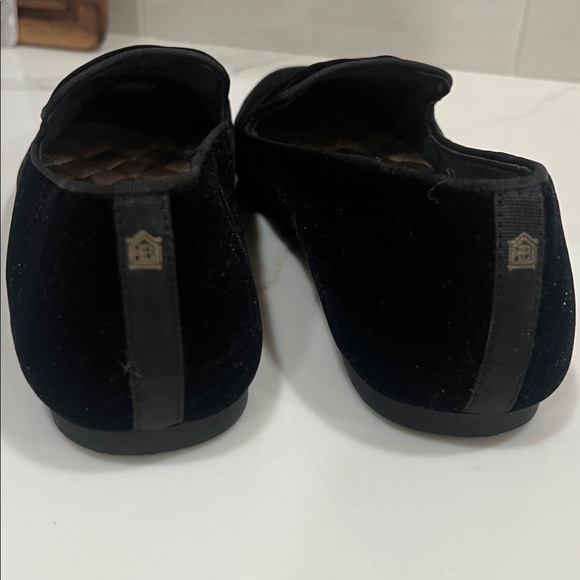 Birdies Black Velvet Slip-On Women's Flats - Picture 3 of 6